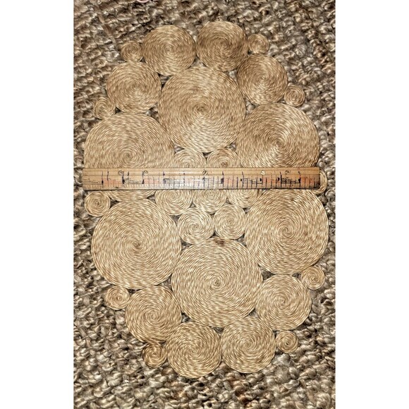 VTG Handmade Philippines Abaca Woven Hemp Mat 18" Trivet Table Protector MCM - Picture 5 of 14